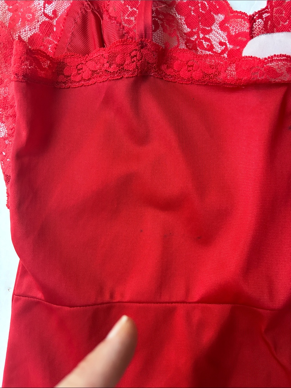 True Vintage 70’s Red Satin Lace Camisole Skirt Slip Set Matching Coordinating S - Picture 11 of 17